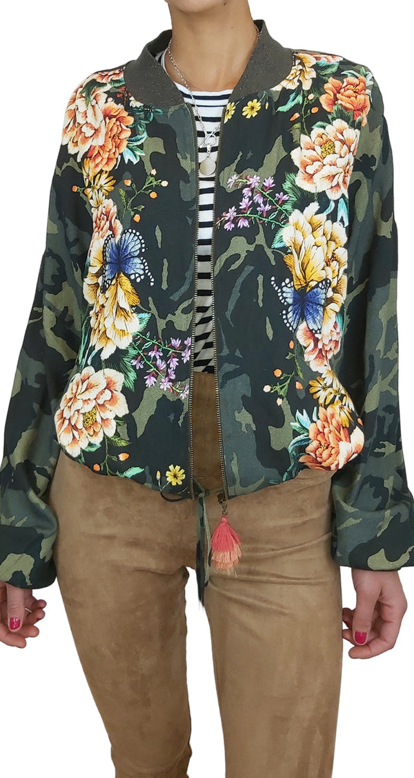 Bomber Camaflaje Flores