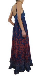 Maxi Vestido Azul Lana