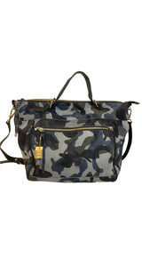 Cartera Suede Camuflaje Azul