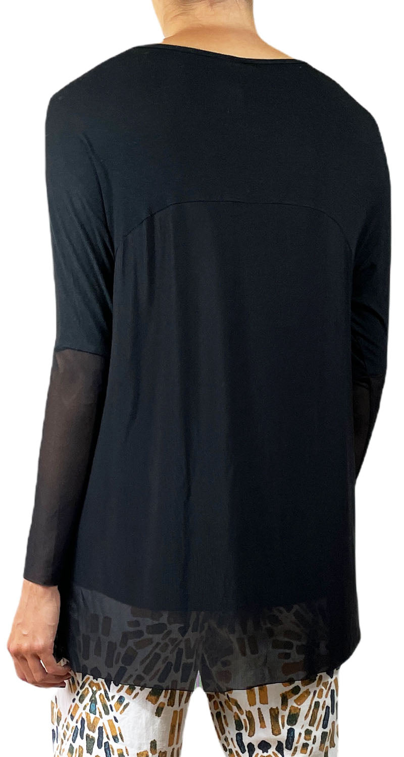 Blusa Negra Asimetrica