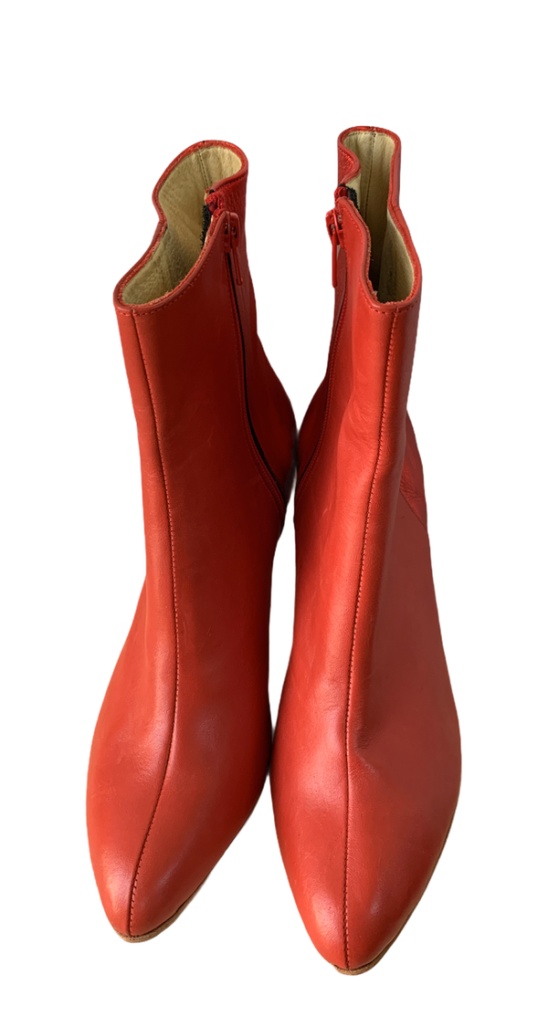 Botines Cuero Rojo