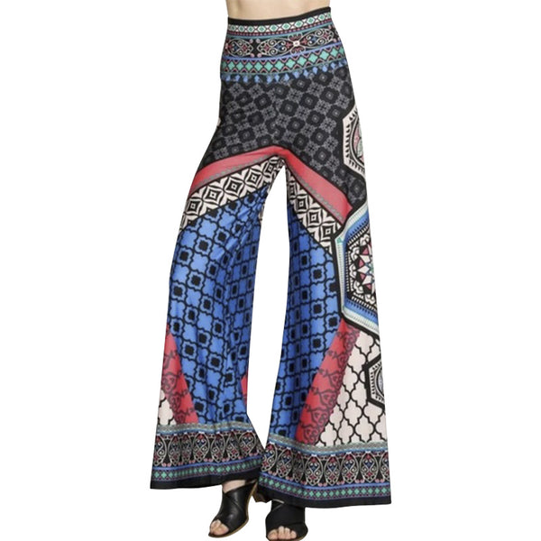 Palazzo Pants Geo Printed High Rise