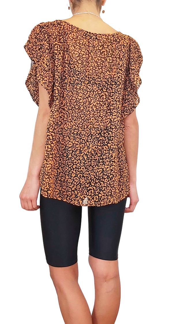 Top Animal Print Plisse