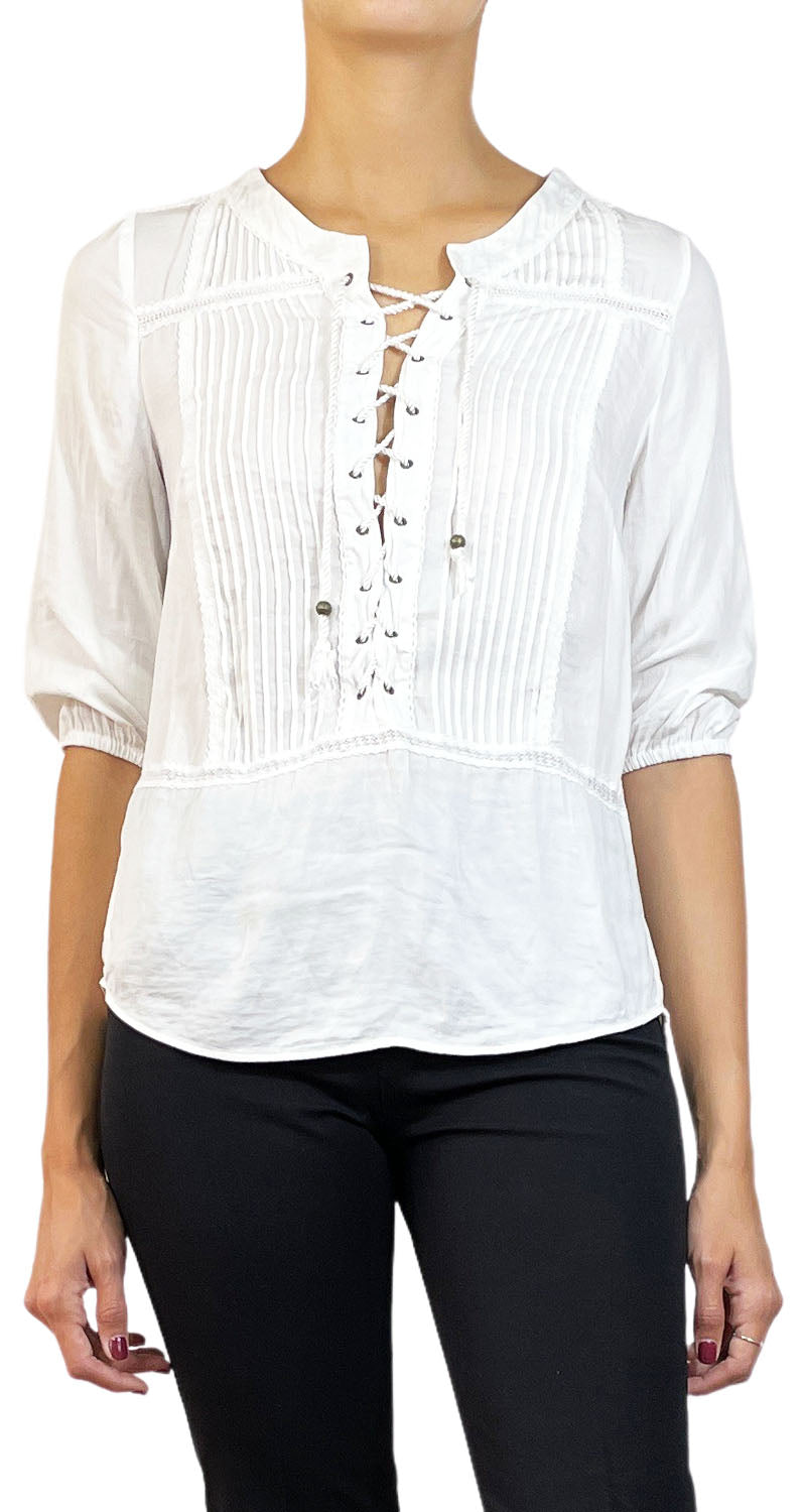 Blusa Escote Trenzado