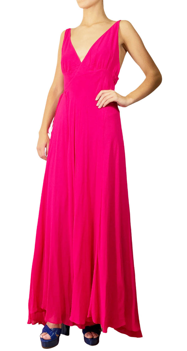 Vestido Fucsia Satinado