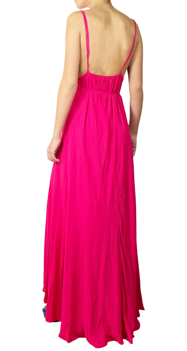 Vestido Fucsia Satinado