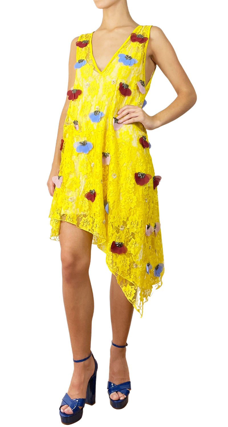 Vestido Amarillo Flores