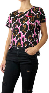 Polera Animal Print Rosada