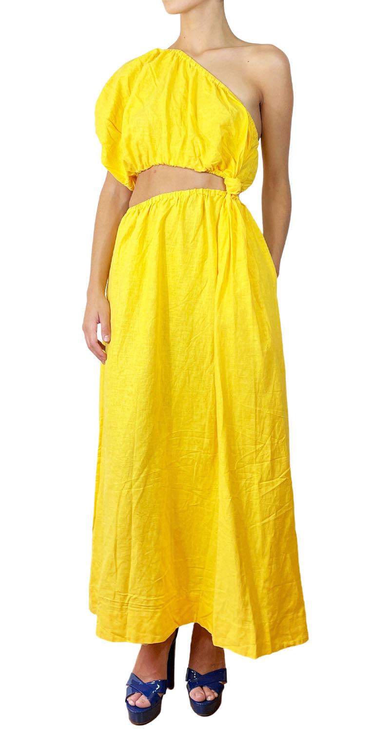 Vestido Amarillo Lino