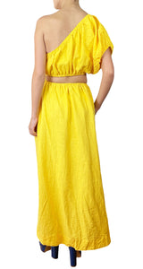 Vestido Amarillo Lino