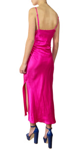 Vestido Fucsia Satinado