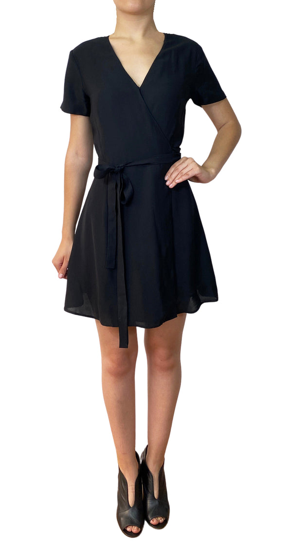 Wrap Dress Mini Negro