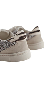 Metallic Trainers White Sparkly Details