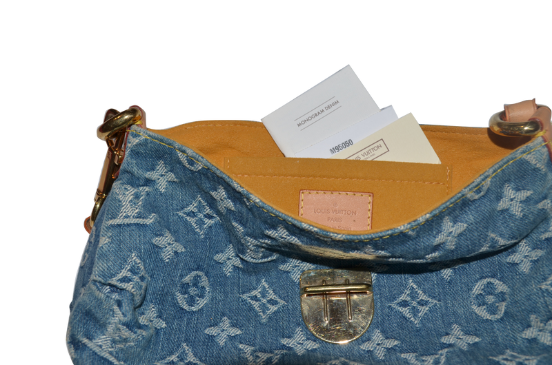 LOUIS VUITTON M95050 Denim Monogram Mini Pleaty Shoulder Bag