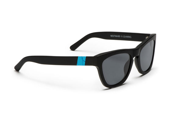 Anteojos Wayfarer Negro matte / Lente negro / Logo azul (5243831451783)