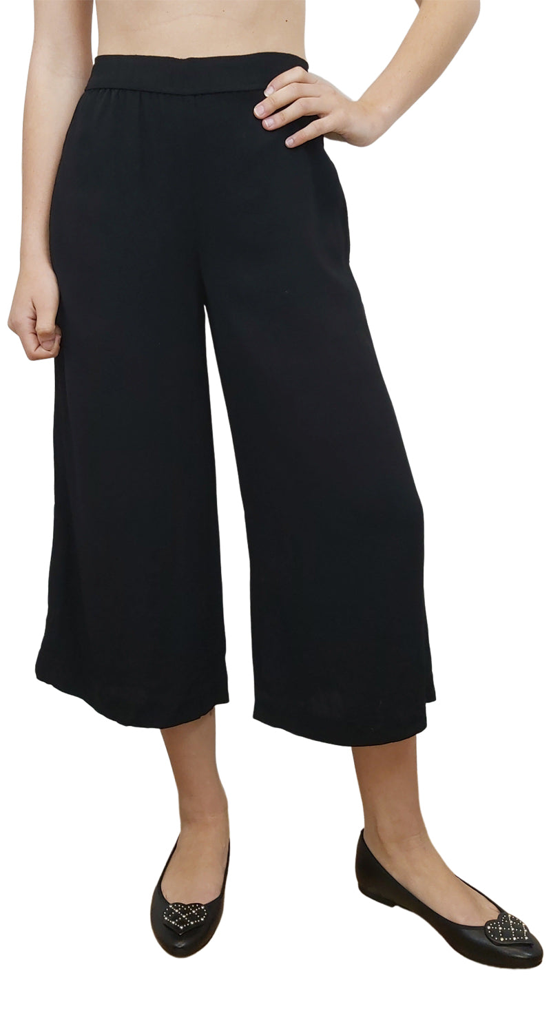 Pantalón Clemente Wide Leg Crop Negro