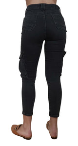 Pantalón Cargo Denim Negro