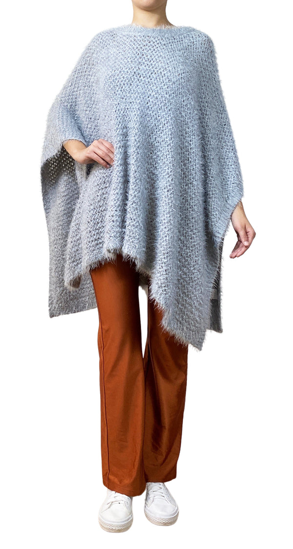 Poncho Tejido Gris