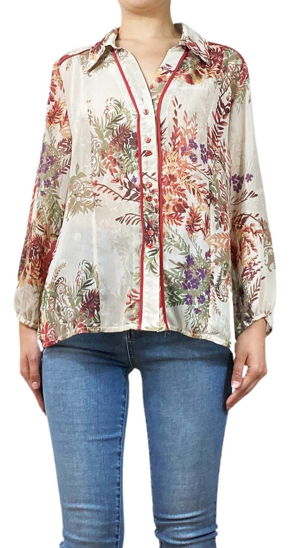 Blusa Traslúcida Flores