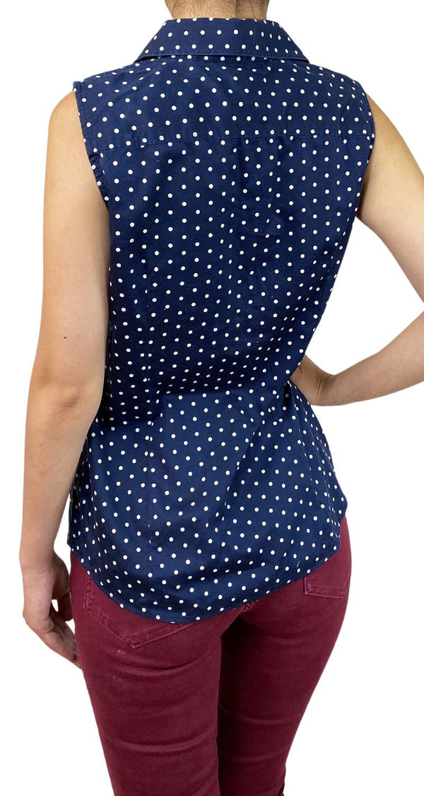 Blusa Azul sin Mangas