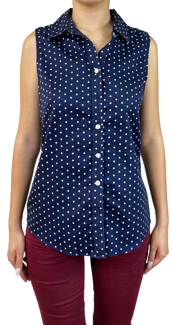 Blusa Azul sin Mangas