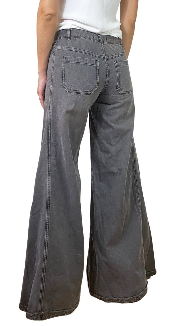 Jeans Wide Leg Gris