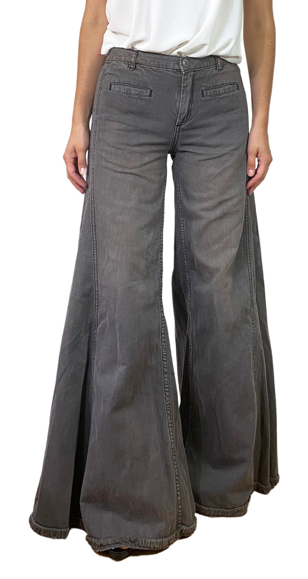 Jeans Wide Leg Gris