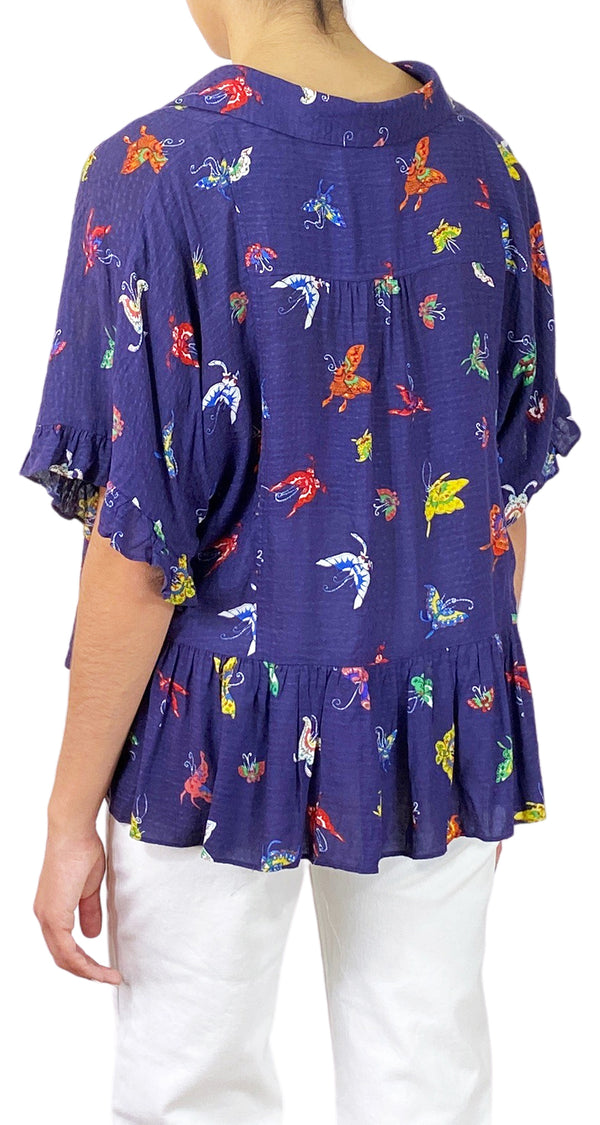 Blusa Azul Mariposa