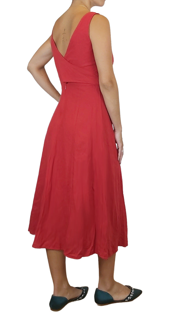 Vestido Maxi Lazo Espalda Rojo