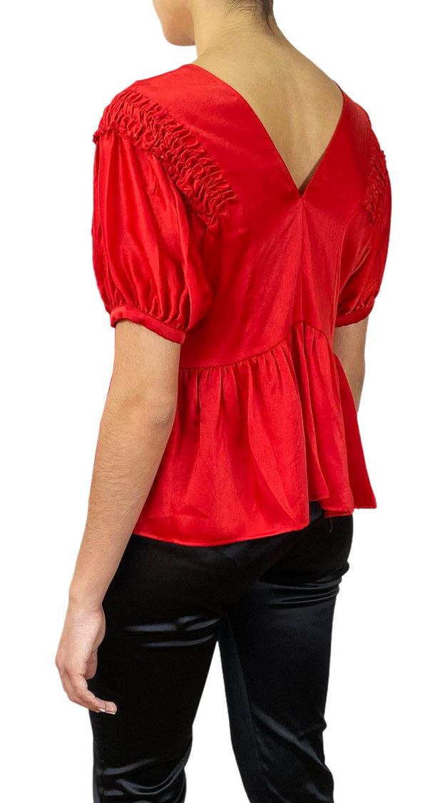 Blusa Roja Corrugada