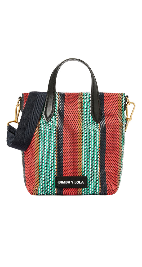 Bolso Shopper Vertical Trenzado Verde