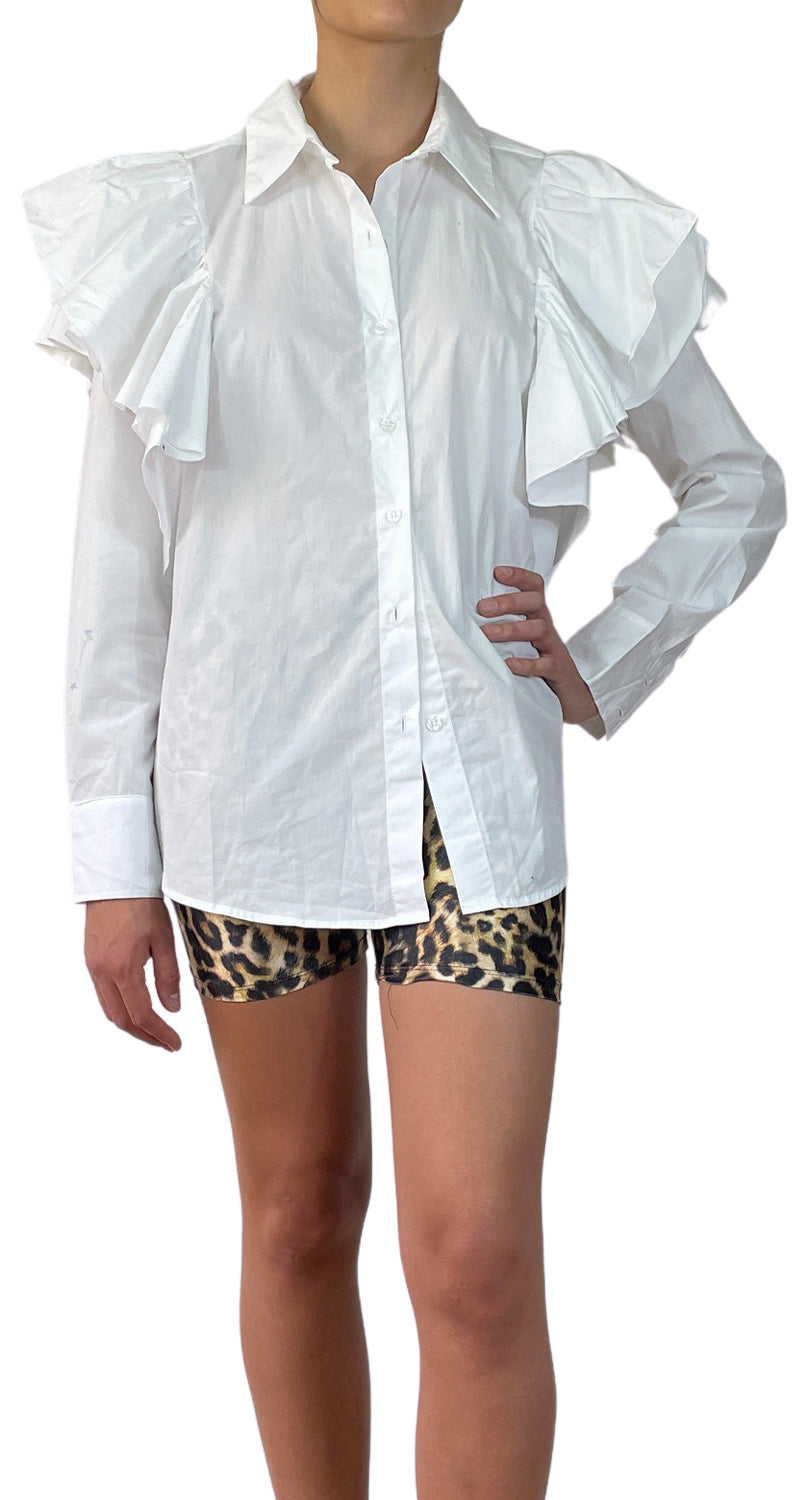 Blusa Blanca con Vuelos