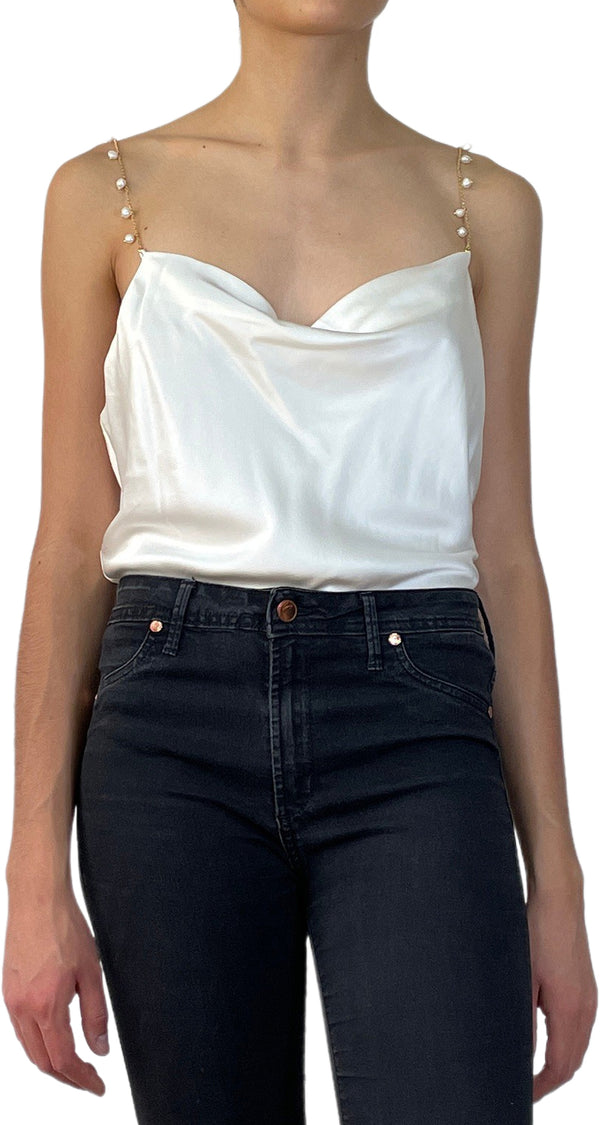 Blusa de Seda con Perlas