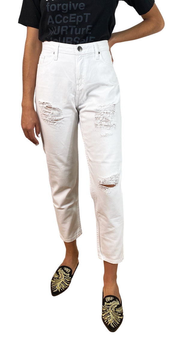 Jeans Blancos Desgastados