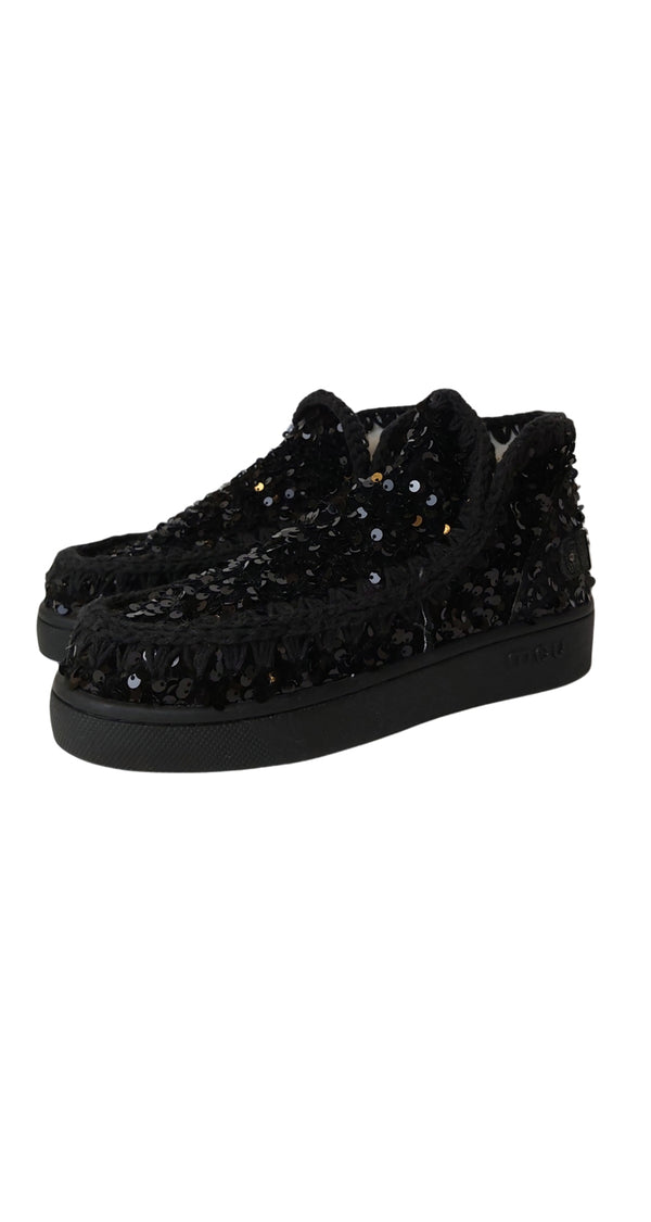 Botas Black Velvet Sequins Eskimo