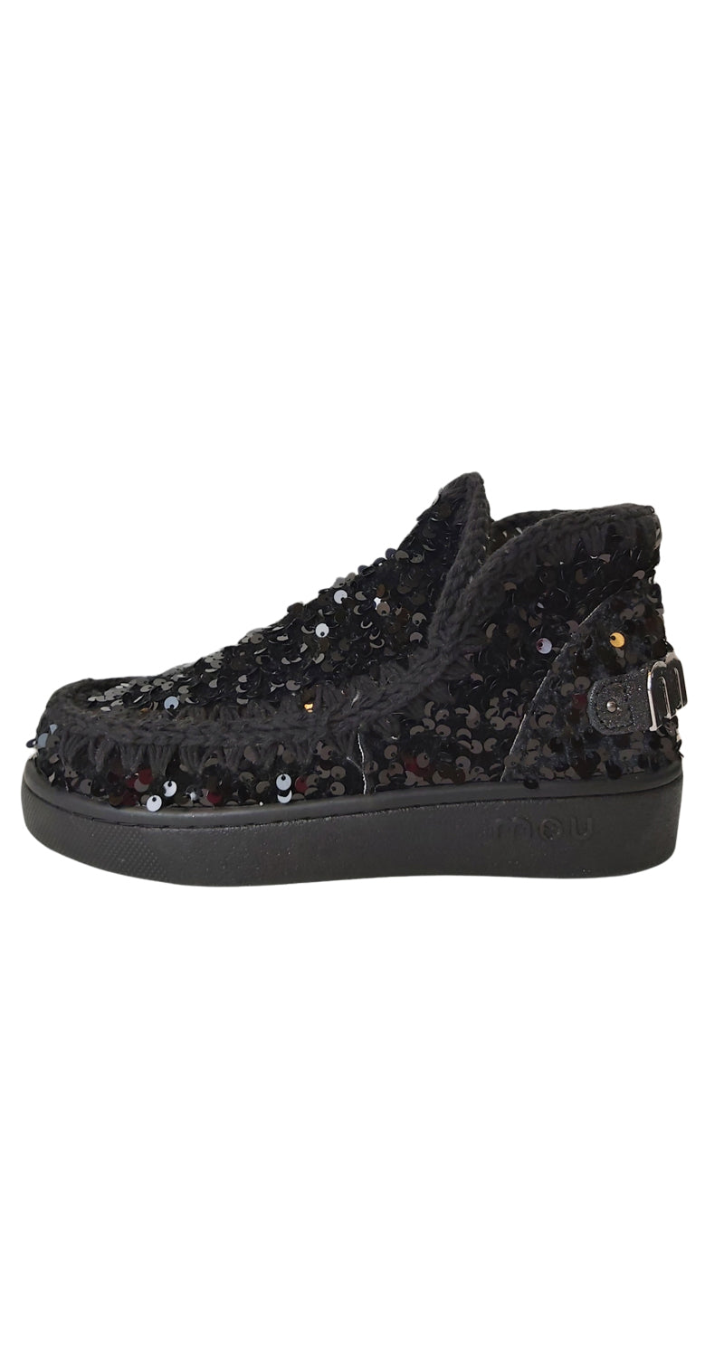 Botas Black Velvet Sequins Eskimo