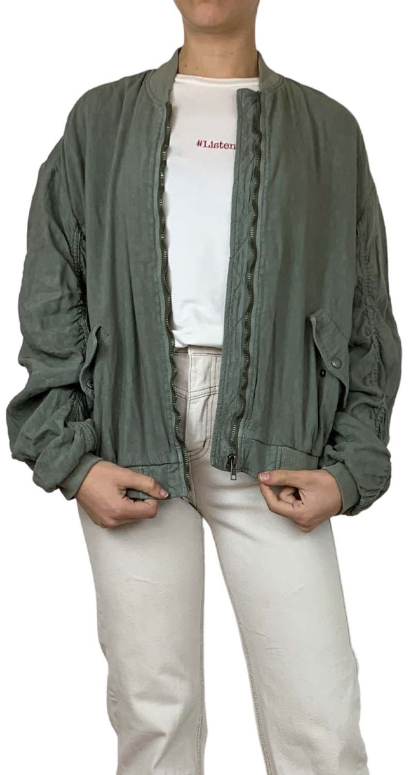 Bomber Lino Verde