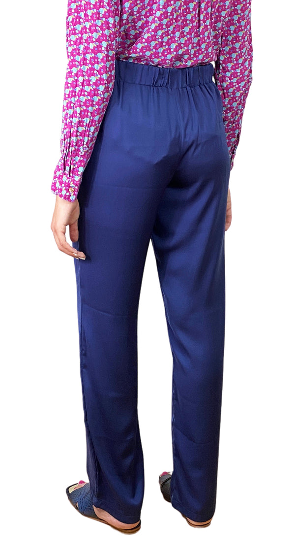 Pantalón Azul Satinado