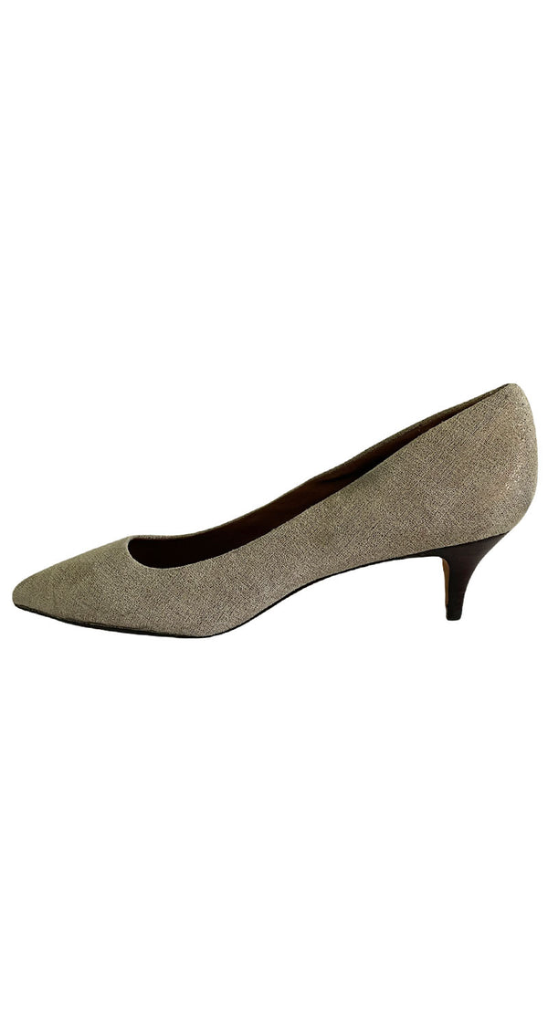 Zapato en Punta Beige Satinado