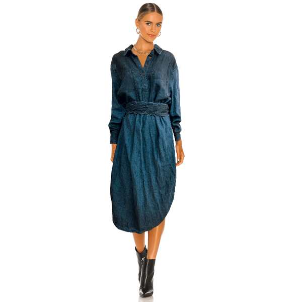 Belted Denim Dress