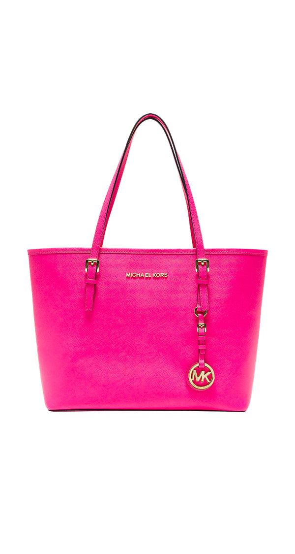 Jet Set Travel Tote Fucsia Zinnia Saffiano