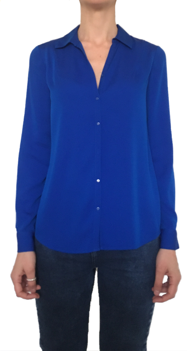 Blusa Seda Azul Rey