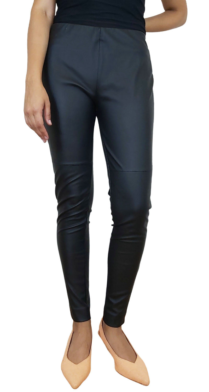 Leggings Simil Cuero Negro