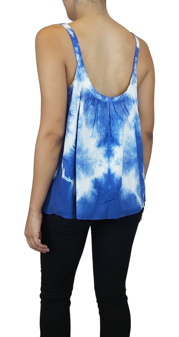 Blusa Broderie Tie Dye Azul