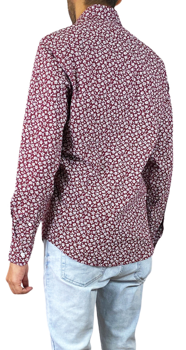 Camisa Burdeo Flores