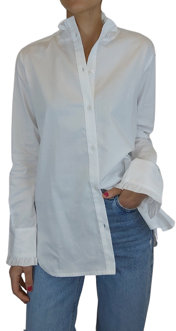 Blusa Fruncido Blanca