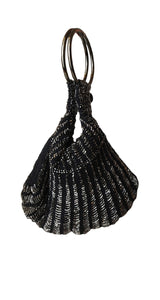 Mini Bolso Bordado Argollas Negro