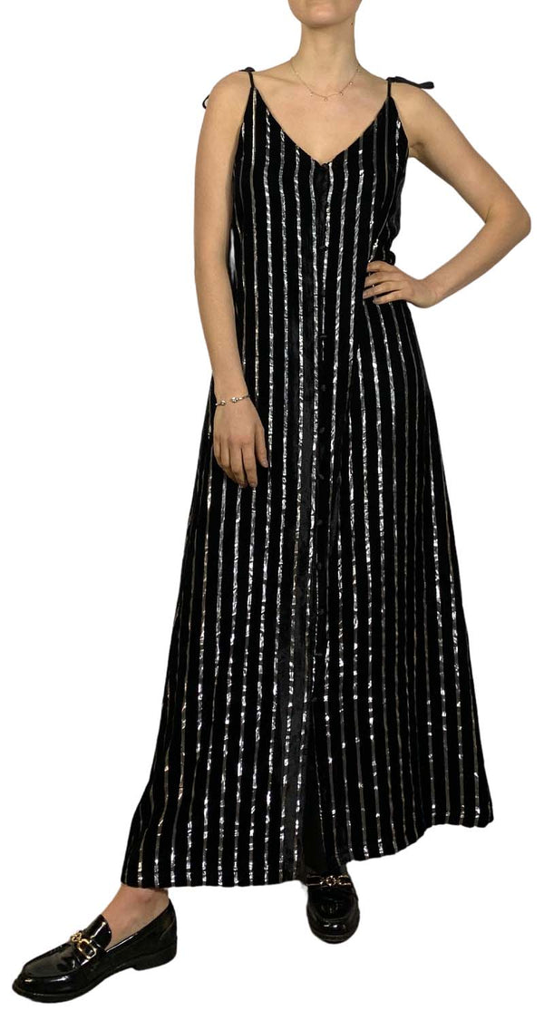 Vestido Maxi Stripes Velvet Weili Zheng by Magma