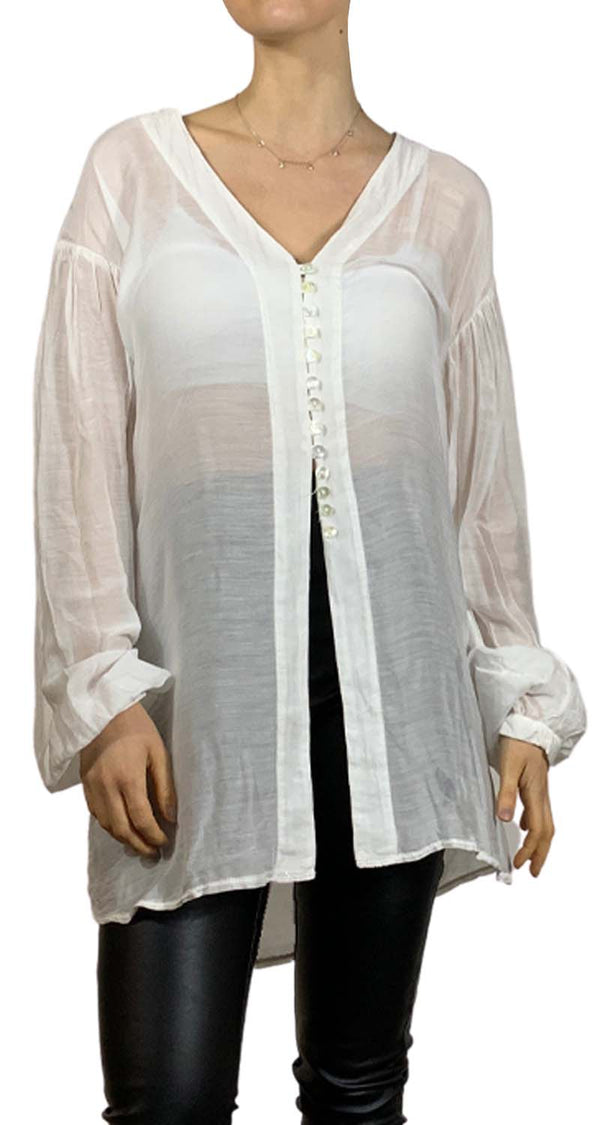 Blusa Blanca Seda Maryley by Magma