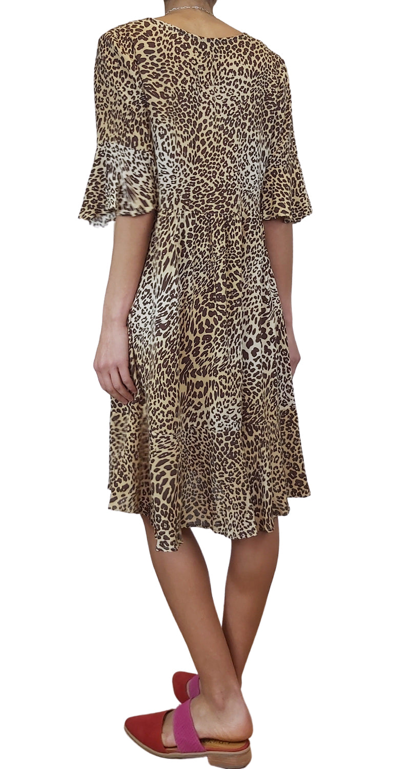 Vestido Volantes Animal Print